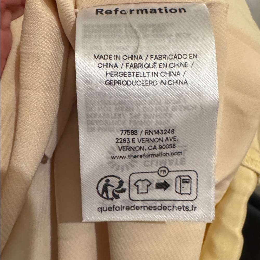 Reformation Casette Silk Dress Blonde New With Tags - Picture 5 of 6